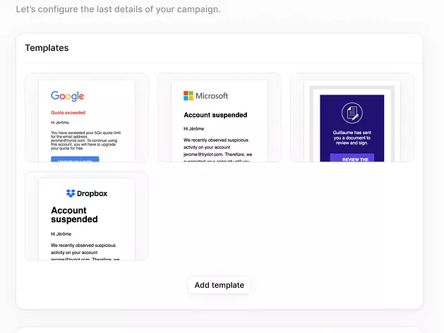 Phishing simulation